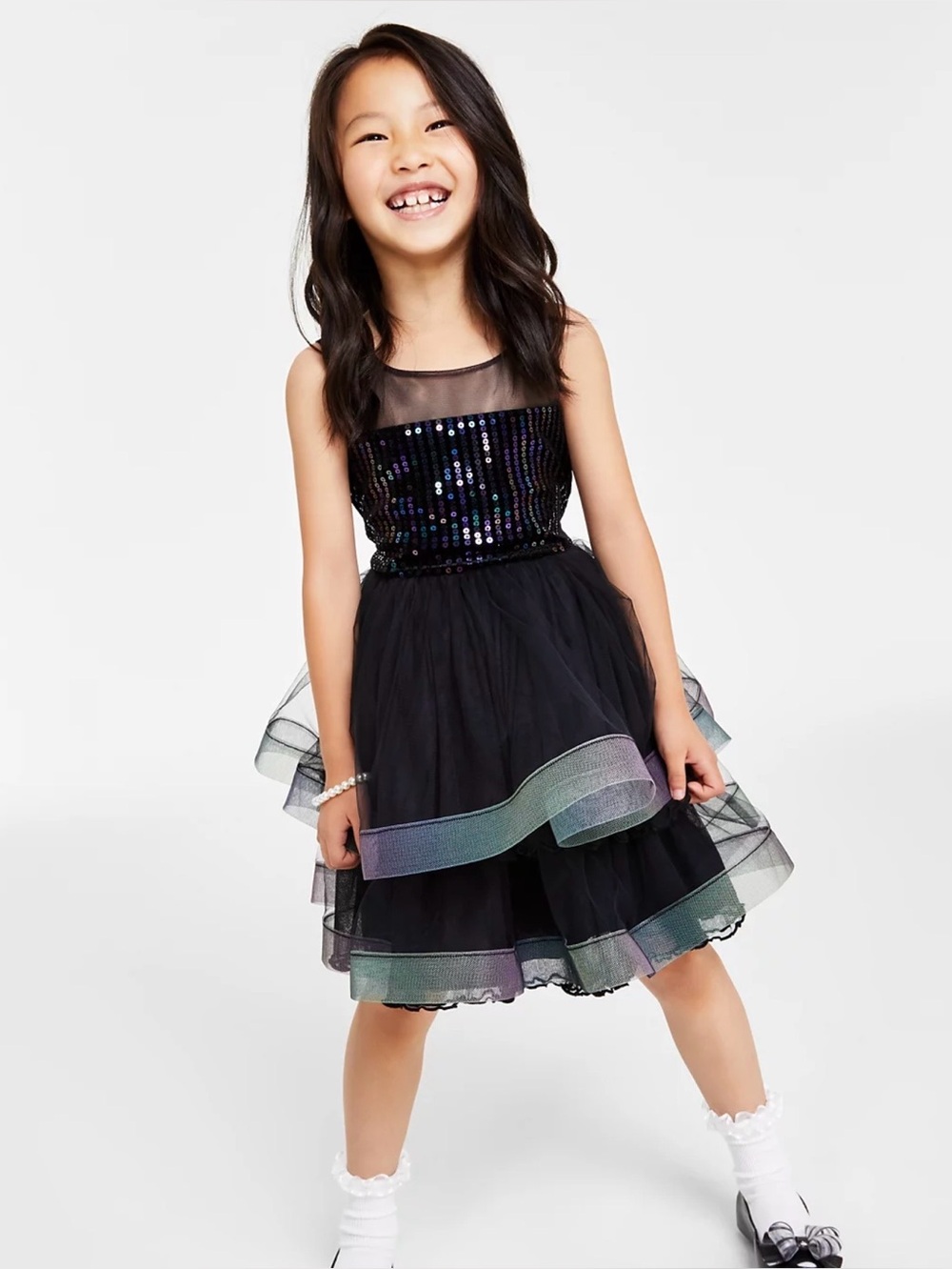 Bonnie Jean Iridescent Sequin Dress